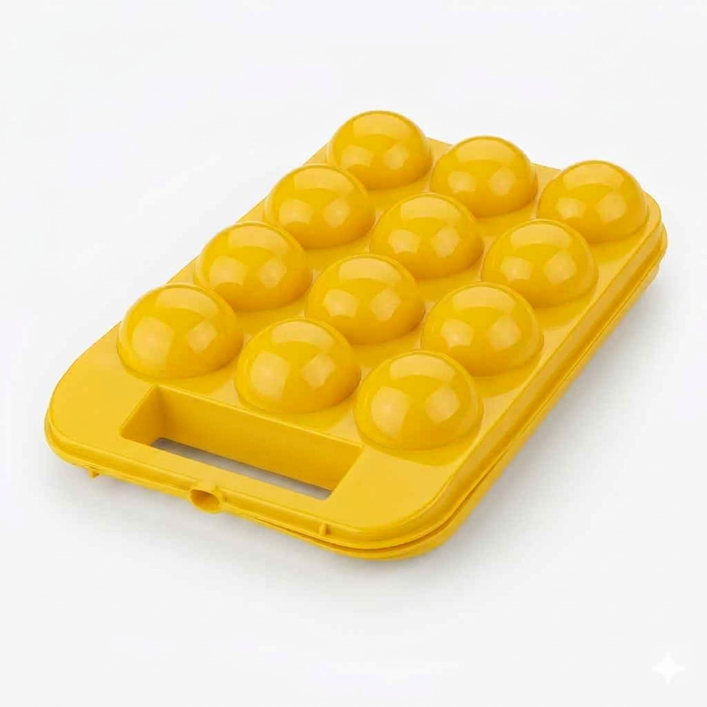 Portable Plastic Egg Holder Carrier Storage Box For 12 Eggs, 1 Piece